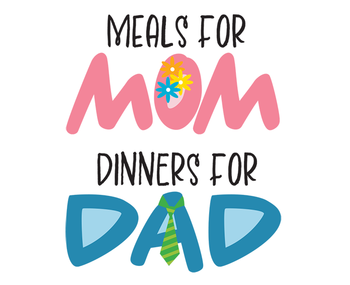 Logos for Dinners For Dads and Meals for Mom